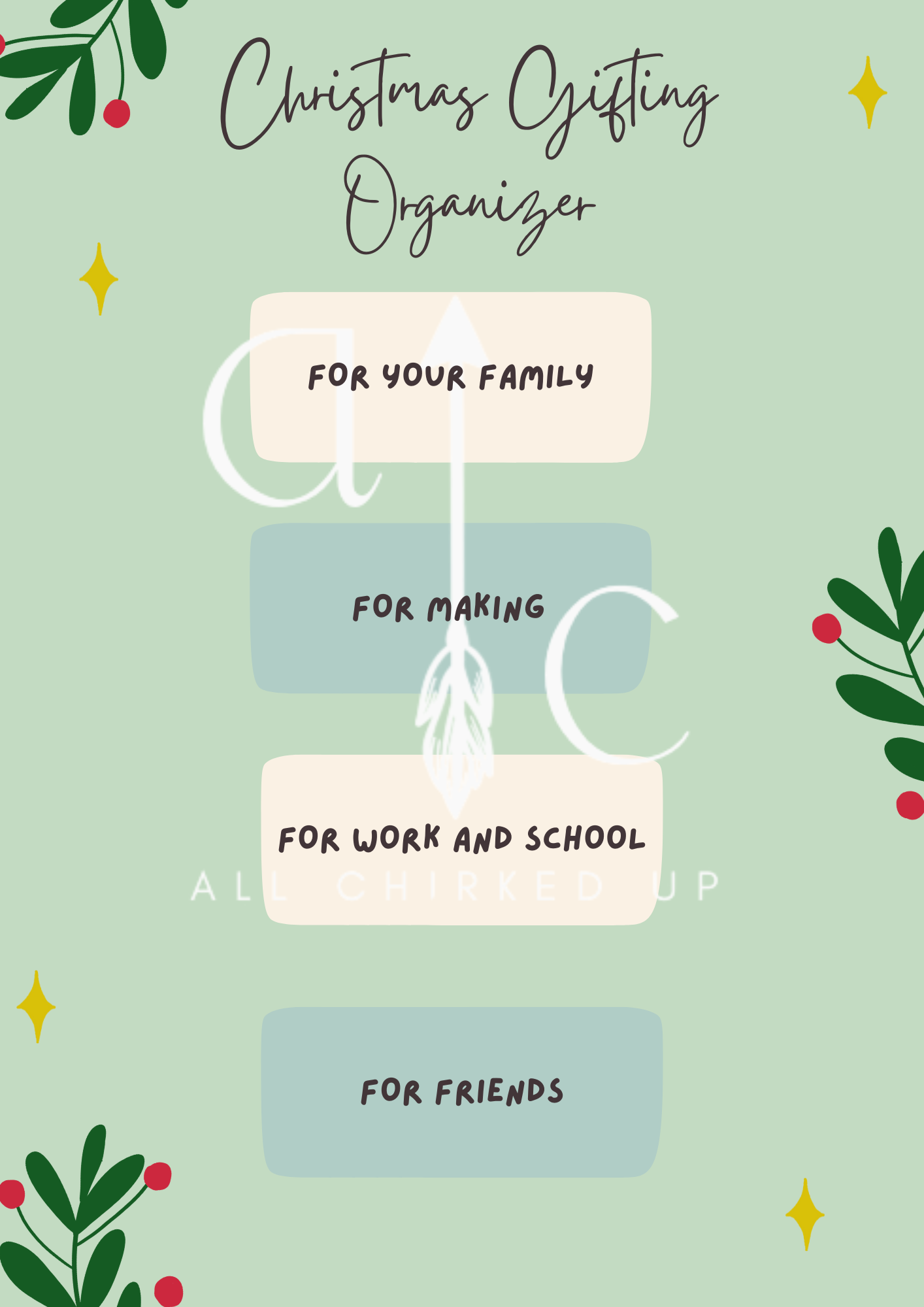 Christmas Organization Printable