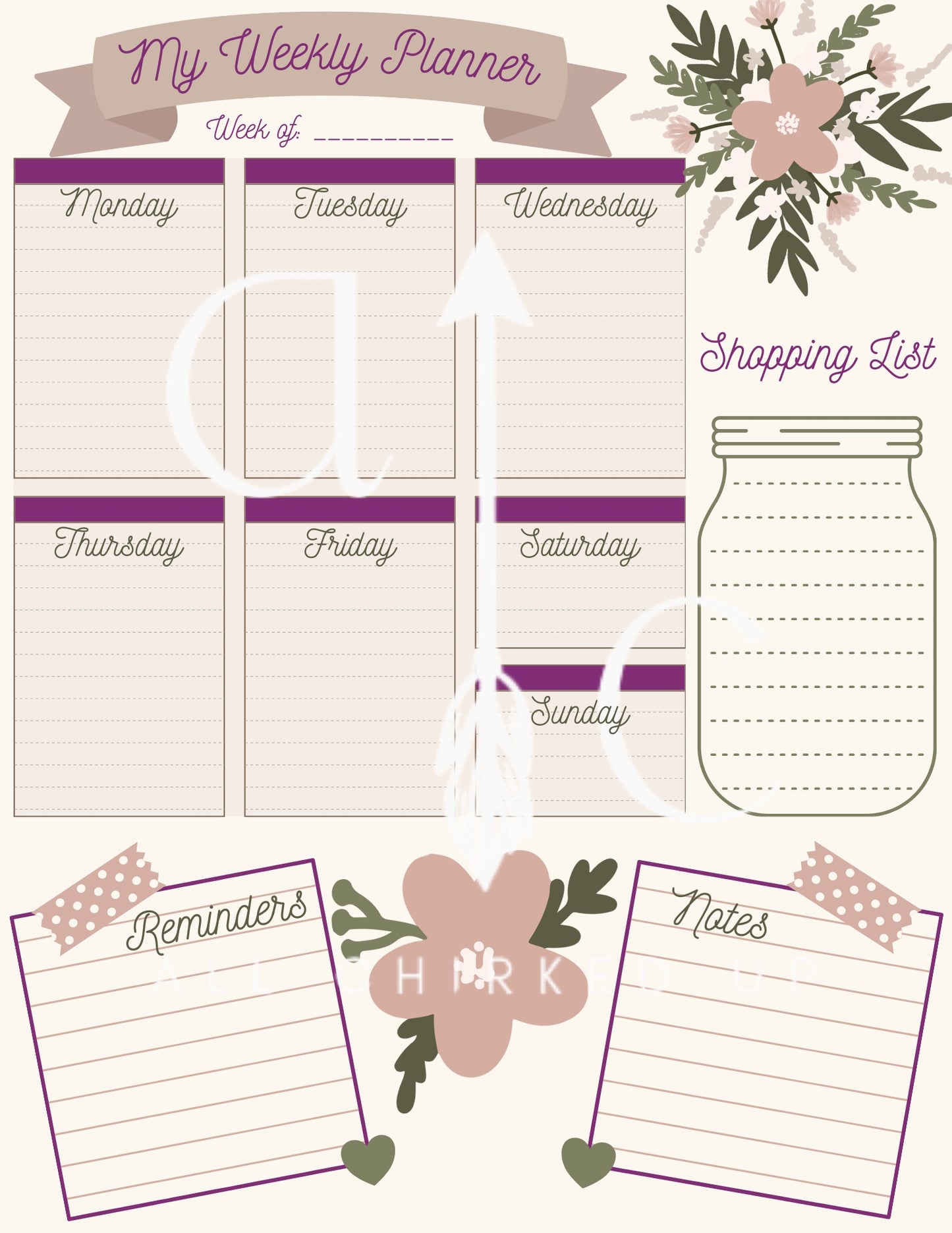 Daily and Weekly Planner Printable